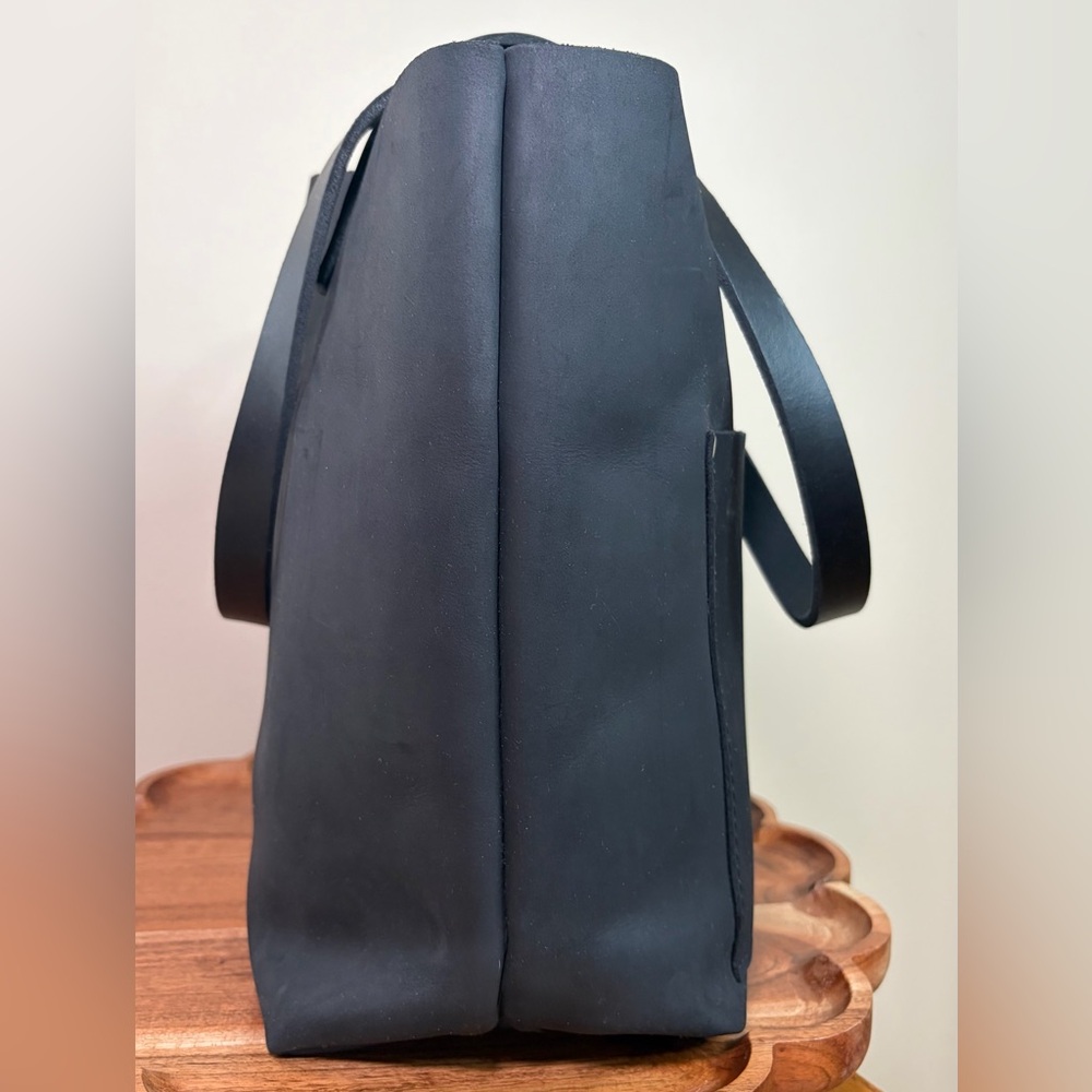 Portland Leather Classic Tote Shadow Black Nubuck Leather NWT - Picture 9 of 16